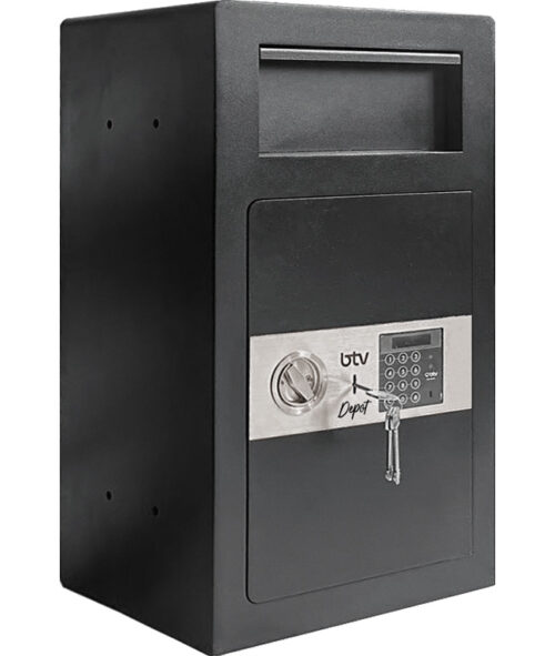 CAJA FUERTE DEPOT, DE SOBREPONER CON CIERRE ELECTRÓNICO.